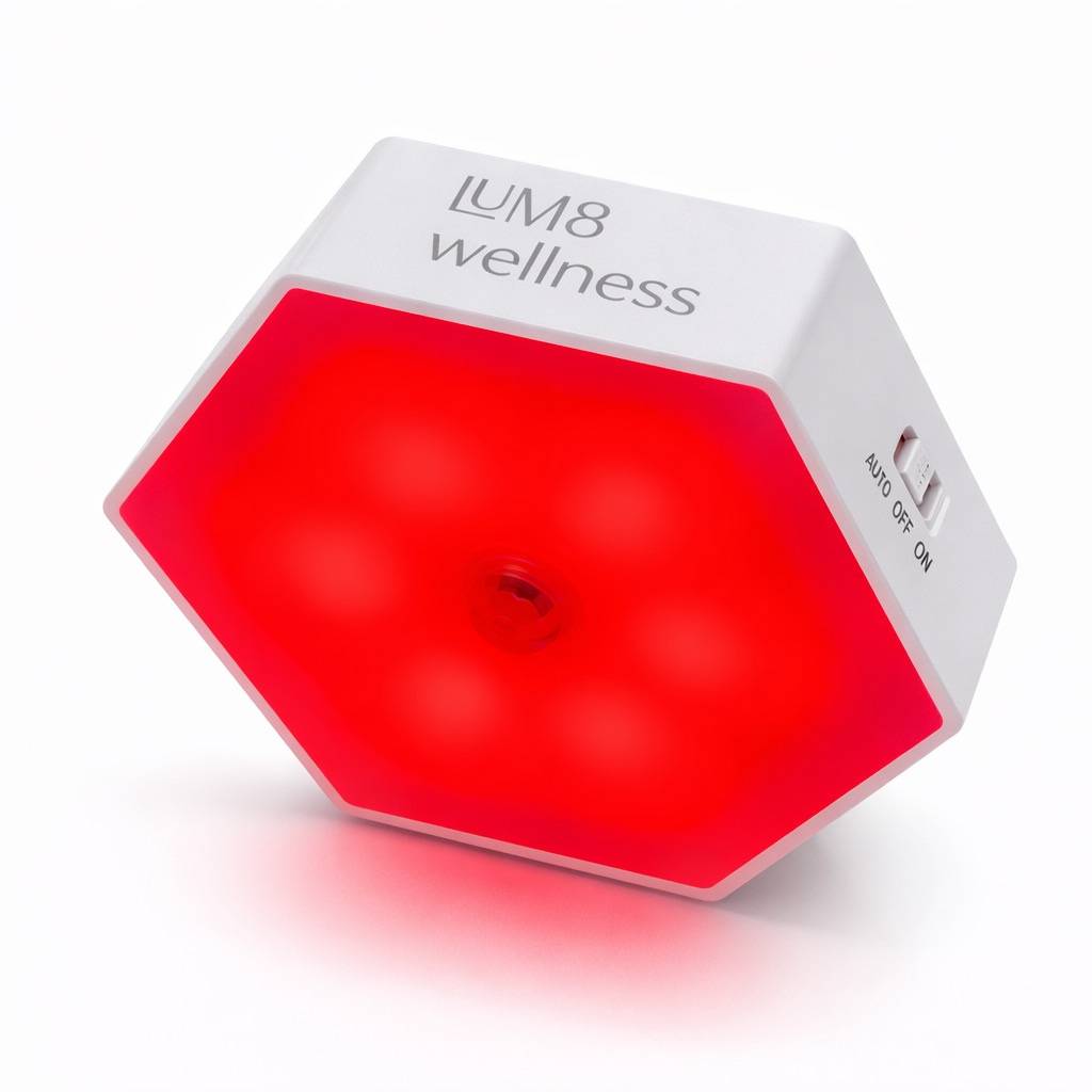 LUM8 Motion Sensor Night Light — sleep-safe red light activated by movement