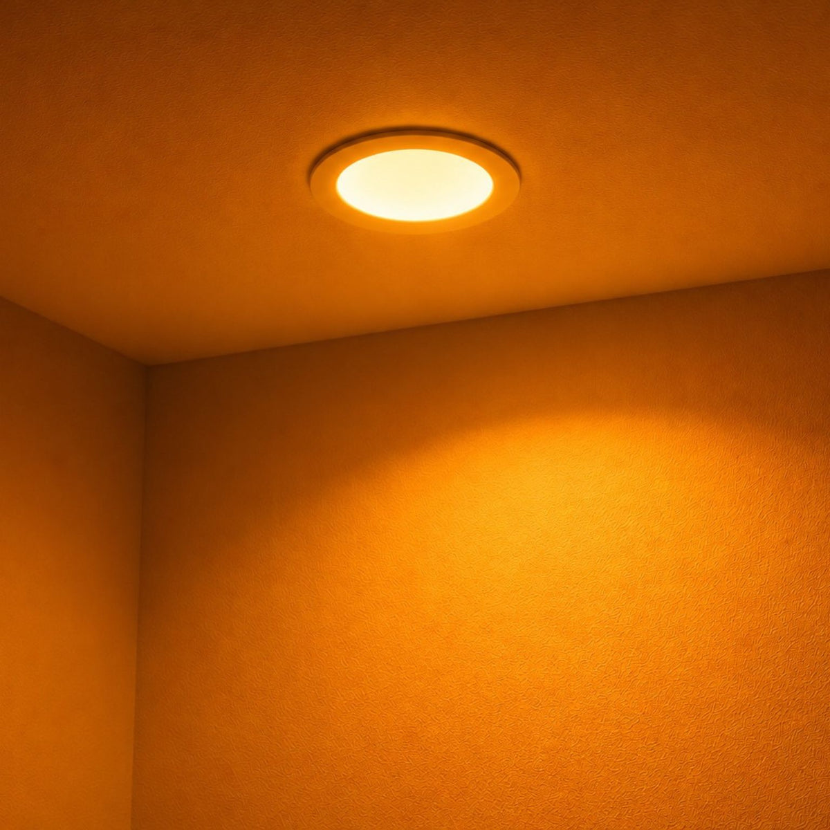 LUM8 Circadian Downlight in room showing warm evening mode ambience