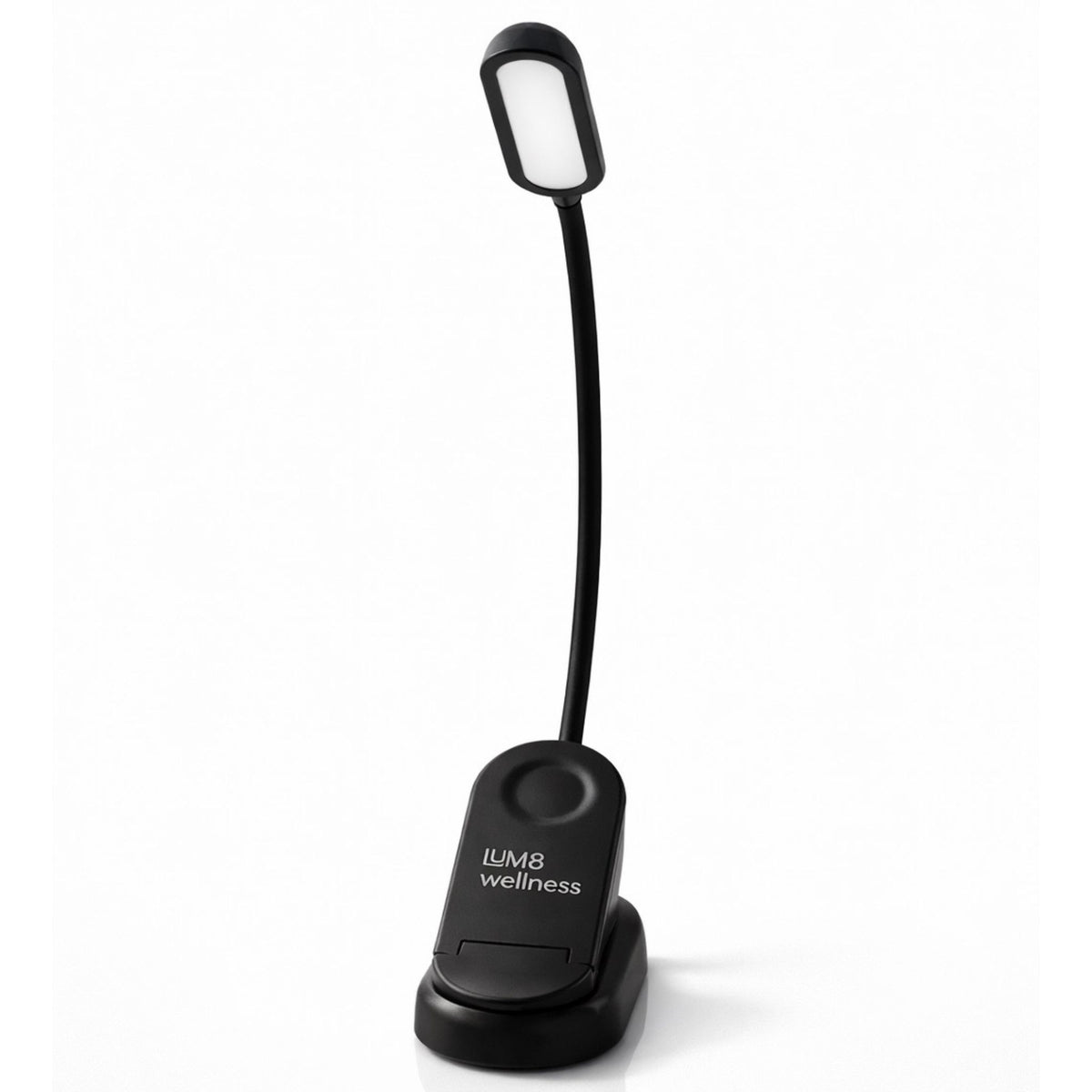 LUM8 Wind Down Reading Light — blue light free amber book light on white background